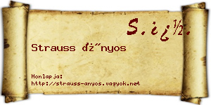 Strauss Ányos névjegykártya